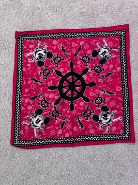 FOUR Disney Cruise Line Pirate Night Mickey and Minnie Mouse Red Scarf Bandana